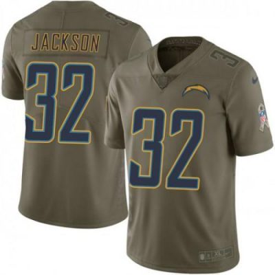 Nike Los Angeles Chargers #32 Justin Jackson Olive Stitched NFL Limited 2017 Salute To Service Jersey