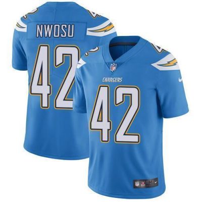 Nike Los Angeles Chargers #42 Uchenna Nwosu Electric Blue Alternate Stitched NFL Vapor Untouchable Limited Jersey