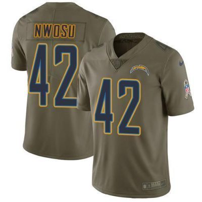 Nike Los Angeles Chargers #42 Uchenna Nwosu Olive Stitched NFL Limited 2017 Salute To Service Jersey