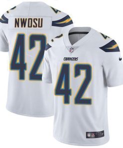 Nike Los Angeles Chargers #42 Uchenna Nwosu White Stitched NFL Vapor Untouchable Limited Jersey