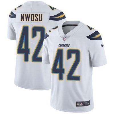 Nike Los Angeles Chargers #42 Uchenna Nwosu White Stitched NFL Vapor Untouchable Limited Jersey