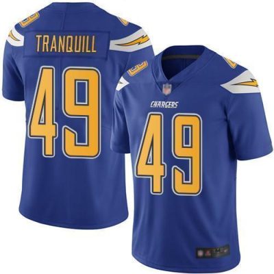 Nike Los Angeles Chargers #49 Drue Tranquill Electric Blue Stitched NFL Limited Rush Jersey