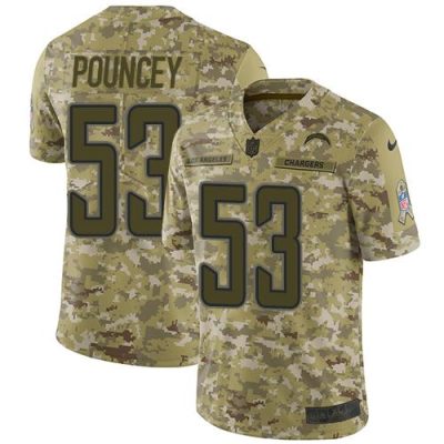 Nike Los Angeles Chargers #53 Mike Pouncey Camo Stitched NFL Limited 2018 Salute To Service Jersey
