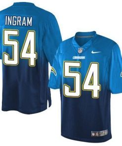 Nike Los Angeles Chargers #54 Melvin Ingram Electric Blue/Navy Blue Stitched NFL Elite Fadeaway Fashion Jersey