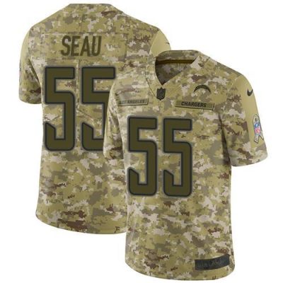 Nike Los Angeles Chargers #55 Junior Seau Camo Stitched NFL Limited 2018 Salute To Service Jersey