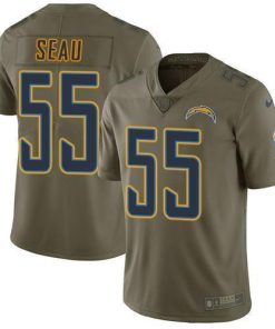 Nike Los Angeles Chargers #55 Junior Seau Olive Stitched NFL Limited 2017 Salute to Service Jersey