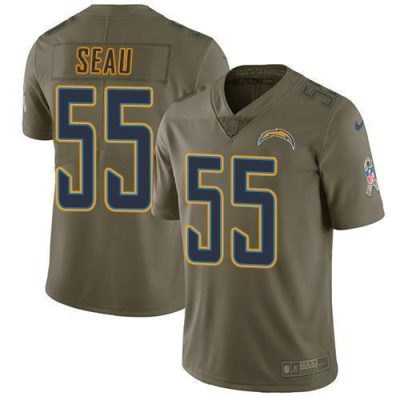 Nike Los Angeles Chargers #55 Junior Seau Olive Stitched NFL Limited 2017 Salute to Service Jersey