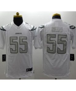 Nike Los Angeles Chargers #55 Junior Seau White Stitched NFL Limited Platinum Jersey
