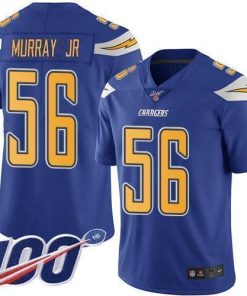 Nike Los Angeles Chargers #56 Kenneth Murray Jr Electric Blue Stitched NFL Limited Rush 100th Season Jersey