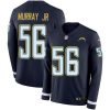 Nike Los Angeles Chargers #56 Kenneth Murray Jr Navy Blue Team Color Stitched NFL Limited Therma Long Sleeve Jersey