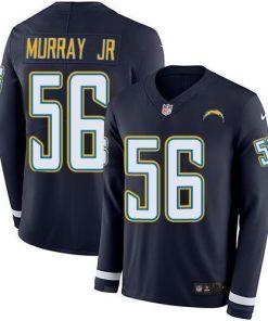 Nike Los Angeles Chargers #56 Kenneth Murray Jr Navy Blue Team Color Stitched NFL Limited Therma Long Sleeve Jersey