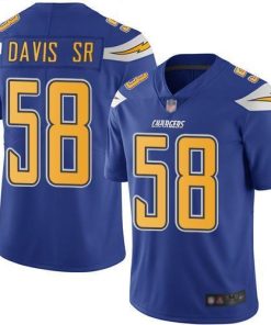 Nike Los Angeles Chargers #58 Thomas Davis Sr Electric Blue Stitched NFL Limited Rush Jersey