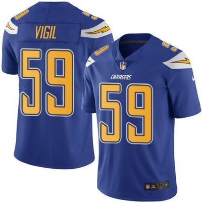 Nike Los Angeles Chargers #59 Nick Vigil Electric Blue Stitched NFL Limited Rush Jersey