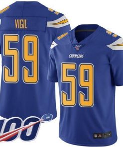 Nike Los Angeles Chargers #59 Nick Vigil Electric Blue Stitched NFL Limited Rush 100th Season Jersey