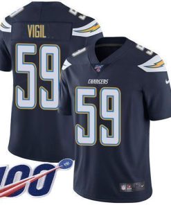 Nike Los Angeles Chargers #59 Nick Vigil Navy Blue Team Color Stitched NFL 100th Season Vapor Untouchable Limited Jersey