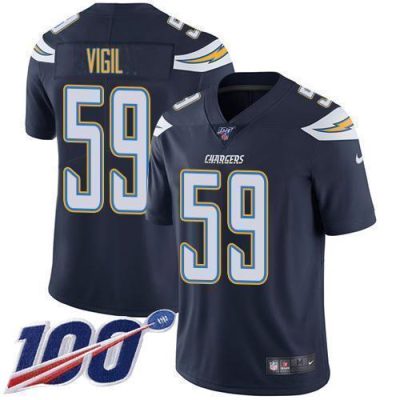 Nike Los Angeles Chargers #59 Nick Vigil Navy Blue Team Color Stitched NFL 100th Season Vapor Untouchable Limited Jersey