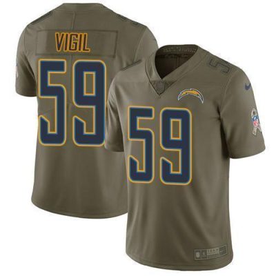 Nike Los Angeles Chargers #59 Nick Vigil Olive Stitched NFL Limited 2017 Salute To Service Jersey