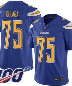 Nike Los Angeles Chargers #75 Bryan Bulaga Electric Blue Stitched NFL Limited Rush 100th Season Jersey