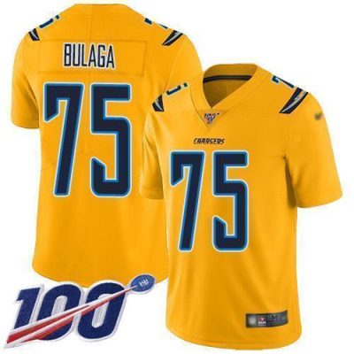 Nike Los Angeles Chargers #75 Bryan Bulaga Gold Stitched NFL Limited Inverted Legend 100th Season Jersey