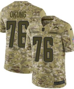 Nike Los Angeles Chargers #76 Russell Okung Camo Stitched NFL Limited 2018 Salute To Service Jersey
