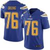 Nike Los Angeles Chargers #76 Russell Okung Electric Blue Stitched NFL Limited Rush Jersey