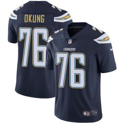 Nike Los Angeles Chargers #76 Russell Okung Navy Blue Team Color Stitched NFL Vapor Untouchable Limited Jersey
