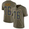 Nike Los Angeles Chargers #76 Russell Okung Olive Stitched NFL Limited 2017 Salute To Service Jersey