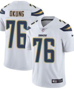 Nike Los Angeles Chargers #76 Russell Okung White Stitched NFL Vapor Untouchable Limited Jersey