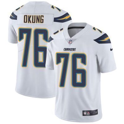 Nike Los Angeles Chargers #76 Russell Okung White Stitched NFL Vapor Untouchable Limited Jersey