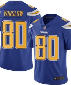 Nike Los Angeles Chargers #80 Kellen Winslow Electric Blue Stitched NFL Limited Rush Jersey