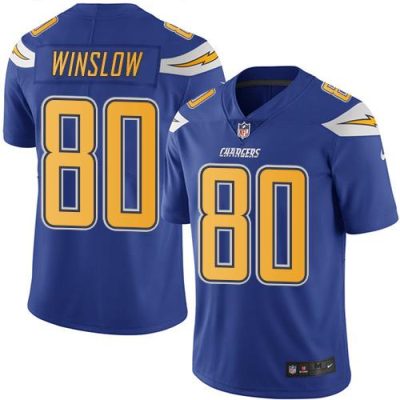 Nike Los Angeles Chargers #80 Kellen Winslow Electric Blue Stitched NFL Limited Rush Jersey