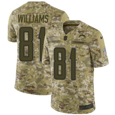 Nike Los Angeles Chargers #81 Mike Williams Camo Stitched NFL Limited 2018 Salute To Service Jersey