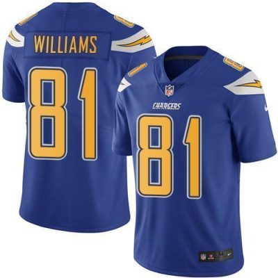 Nike Los Angeles Chargers #81 Mike Williams Electric Blue Stitched NFL Limited Rush Jersey