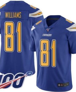 Nike Los Angeles Chargers #81 Mike Williams Electric Blue Stitched NFL Limited Rush 100th Season Jersey