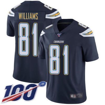Nike Los Angeles Chargers #81 Mike Williams Navy Blue Team Color Stitched NFL 100th Season Vapor Limited Jersey