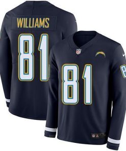 Nike Los Angeles Chargers #81 Mike Williams Navy Blue Team Color Stitched NFL Limited Therma Long Sleeve Jersey