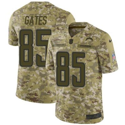Nike Los Angeles Chargers #85 Antonio Gates Camo Stitched NFL Limited 2018 Salute To Service Jersey