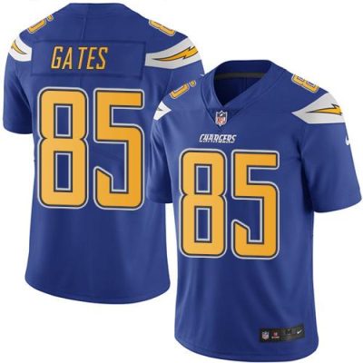 Nike Los Angeles Chargers #85 Antonio Gates Electric Blue Stitched NFL Limited Rush Jersey