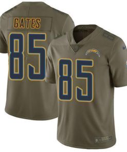 Nike Los Angeles Chargers #85 Antonio Gates Olive Stitched NFL Limited 2017 Salute to Service Jersey
