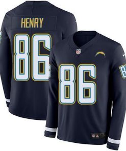 Nike Los Angeles Chargers #86 Hunter Henry Navy Blue Team Color Stitched NFL Limited Therma Long Sleeve Jersey