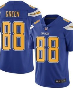 Nike Los Angeles Chargers #88 Virgil Green Electric Blue Stitched NFL Limited Rush Jersey
