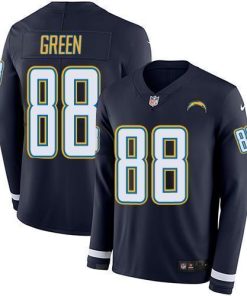 Nike Los Angeles Chargers #88 Virgil Green Navy Blue Team Color Stitched NFL Limited Therma Long Sleeve Jersey