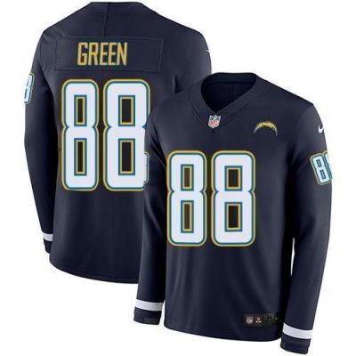 Nike Los Angeles Chargers #88 Virgil Green Navy Blue Team Color Stitched NFL Limited Therma Long Sleeve Jersey