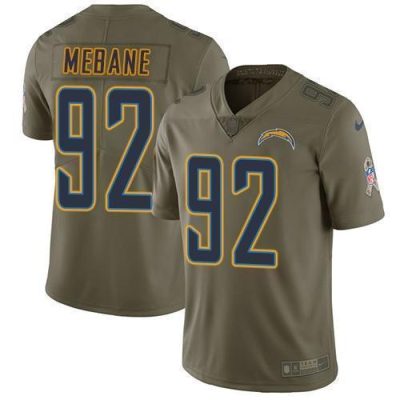 Nike Los Angeles Chargers #92 Brandon Mebane Olive Stitched NFL Limited 2017 Salute To Service Jersey