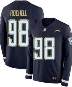 Nike Los Angeles Chargers #98 Isaac Rochell Navy Blue Team Color Stitched NFL Limited Therma Long Sleeve Jersey
