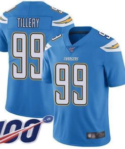 Nike Los Angeles Chargers #99 Jerry Tillery Electric Blue Alternate Stitched NFL 100th Season Vapor Limited Jersey