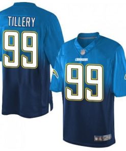 Nike Los Angeles Chargers #99 Jerry Tillery Electric Blue/Navy Blue Stitched NFL Elite Fadeaway Fashion Jersey