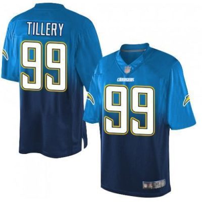 Nike Los Angeles Chargers #99 Jerry Tillery Electric Blue/Navy Blue Stitched NFL Elite Fadeaway Fashion Jersey