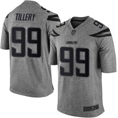 Nike Los Angeles Chargers #99 Jerry Tillery Gray Stitched NFL Limited Gridiron Gray Jersey