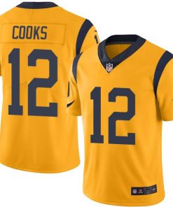 Nike Los Angeles Rams #12 Brandin Cooks Gold Stitched NFL Limited Rush Jersey
